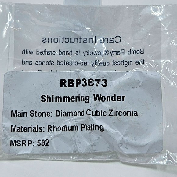 Bomb Party RBP3673 size 7 'Shimmering Wonder' Diamond CZ on Rhodium - Picture 3 of 3
